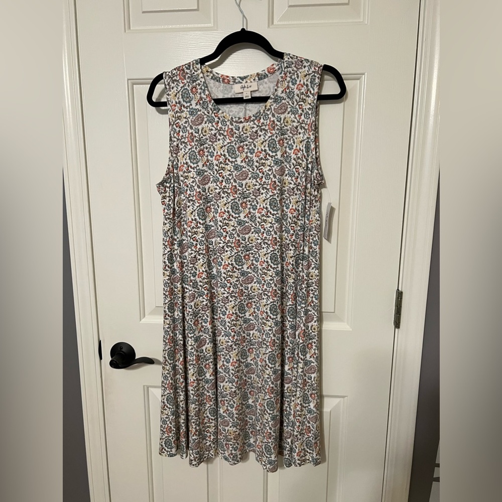 Style & Co sleeveless dress with pockets size L NWT